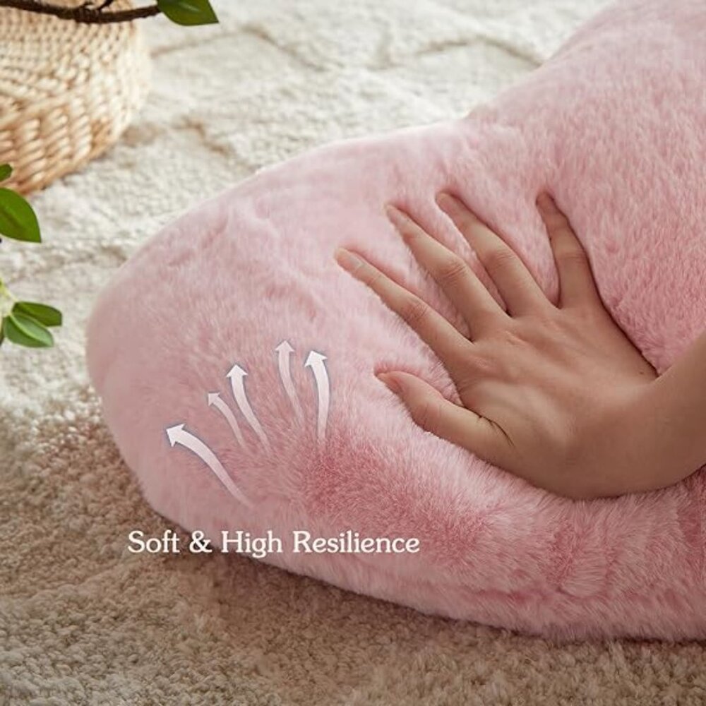 Heart  Light Pink Heart Shaped Pillows, Ultra Soft Extra-Large Fluffy Pillows - Picture 3 of 6